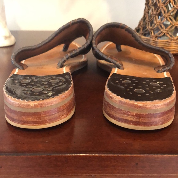 Jack Rogers 😍 ALL leather classic sandals Sz 8 originals 👒🍍👗🐙🐠🦀🦞 - Picture 2 of 4